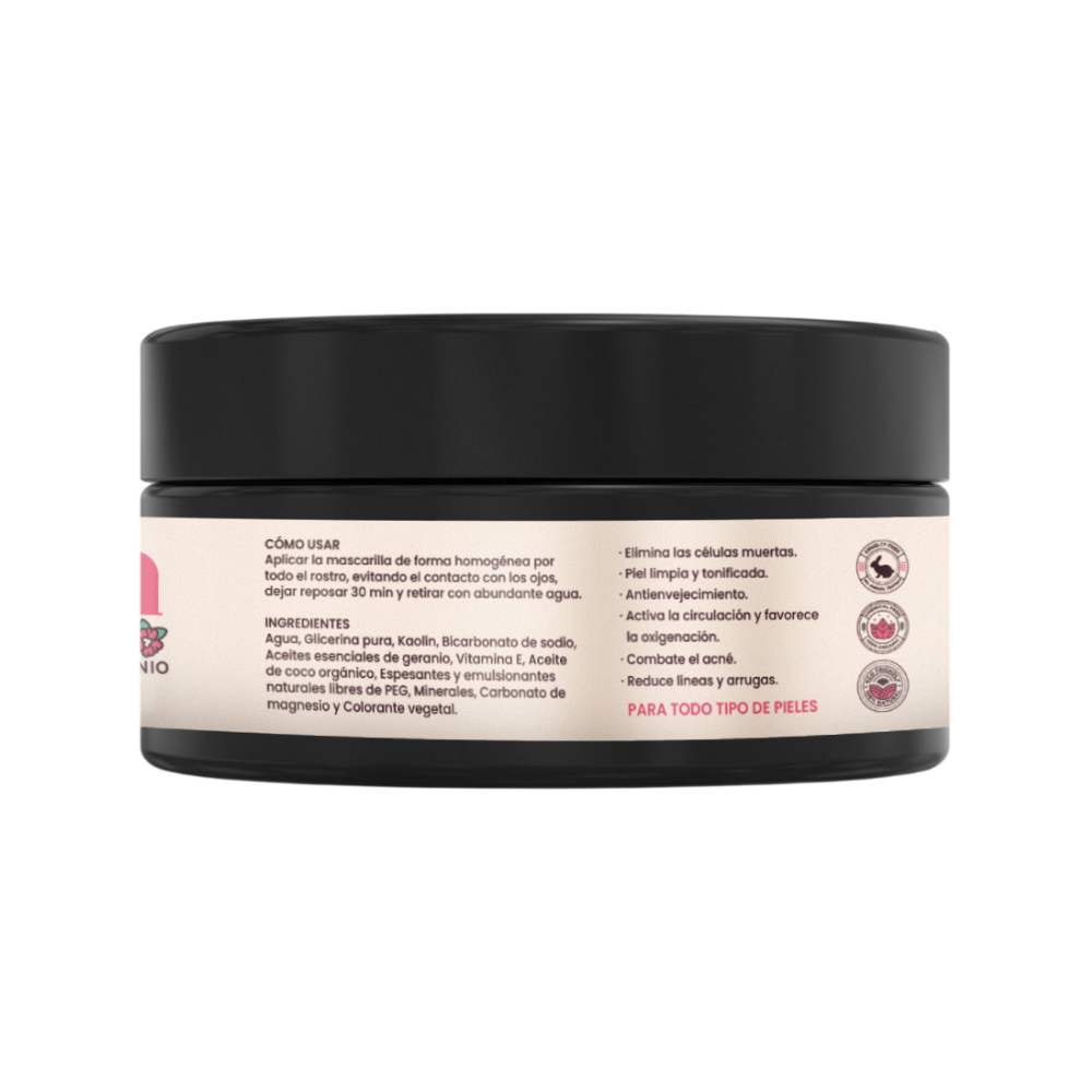 Mascarilla exfoliante natural con esencia de geranio