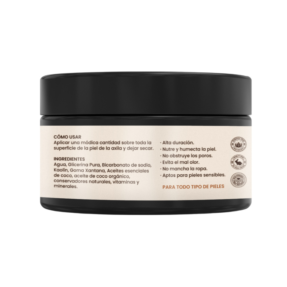 Desodorante natural con esencia de coco
